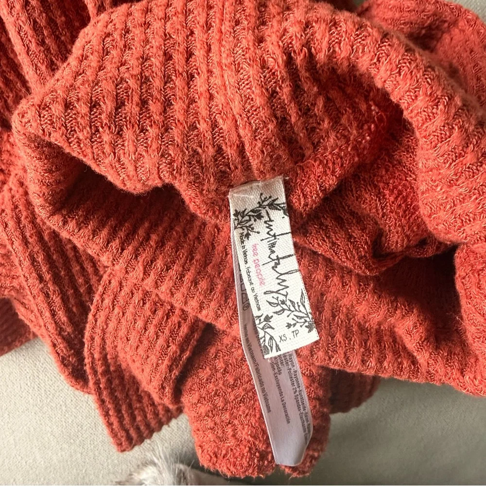 Free People Rust Ribbed Bodysuit - Picture 3 of 3